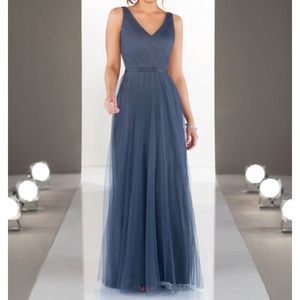 EUC Sorella Vita Bridesmaid Dress Gown, Blue/Gray